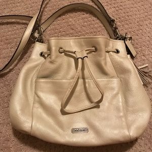 Cream/Tan Pearly Tint Coach Purse